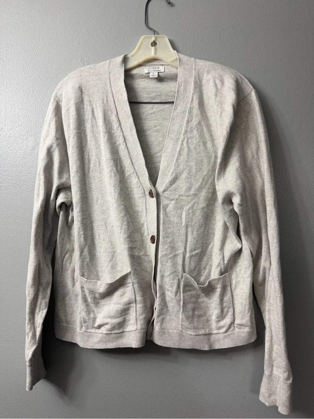 J. Crew Women's Light cresm V-Neck Cardigan Sweater